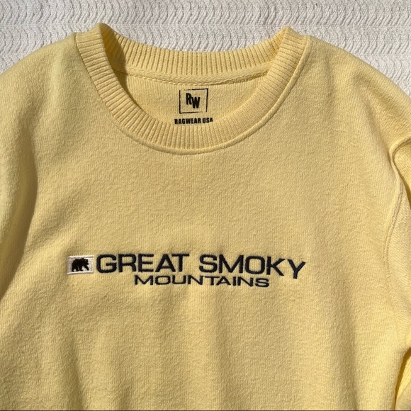ragwear usa / yellow and black ‘great smoky mountains’ sweatshirt size small - Picture 3 of 6